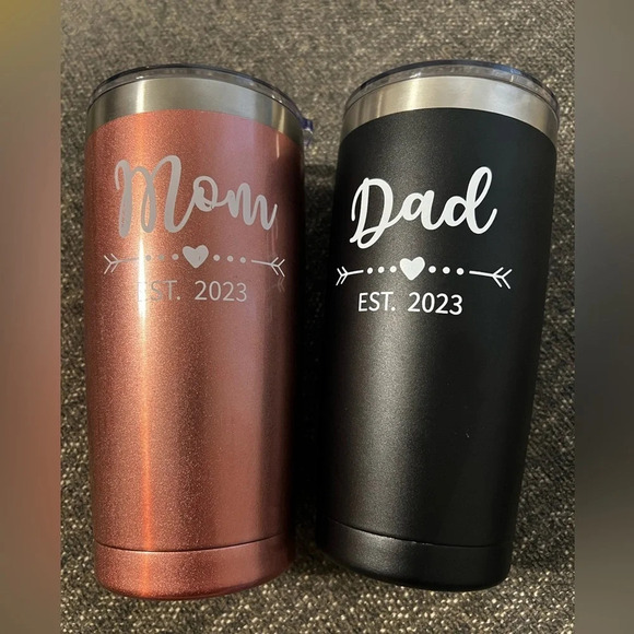 Mom & Dad Est. 2023 Tumblers - Picture 1 of 9